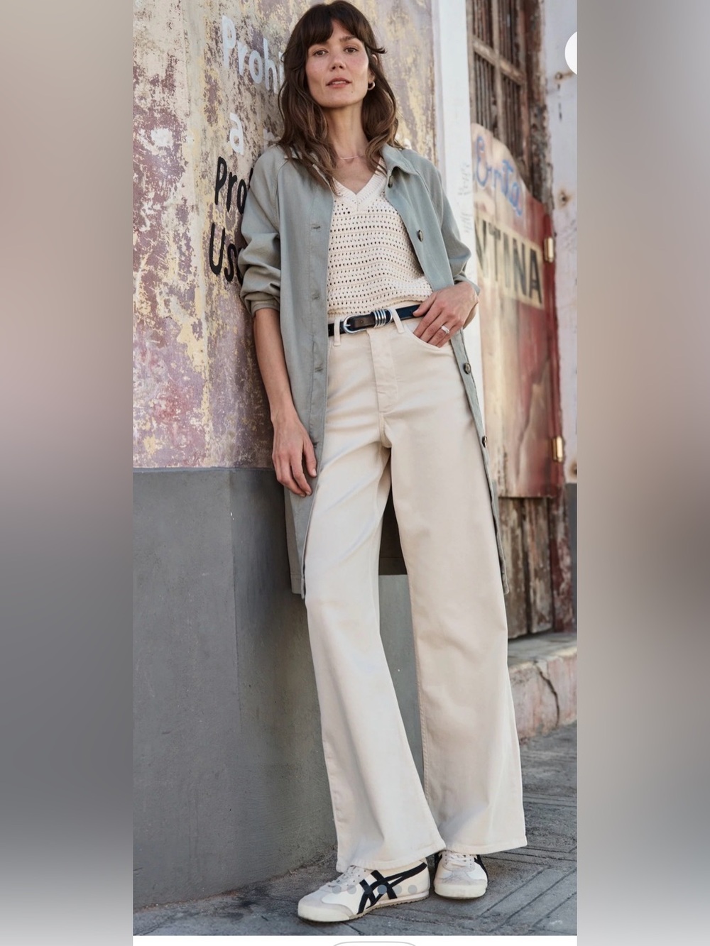 New NWT Marine Layer Charlie Wide Leg Pant High Rise Cream Ivory Size 6 - Picture 9 of 9